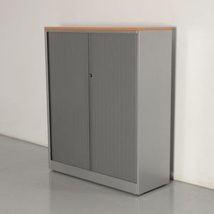 Ahrend roldeurkast, aluminium, 145 x 120 cm, incl. 3 legborden, gladde deur, |