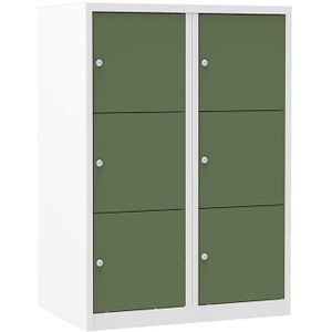 Locker Hue Elite 40 6-deurs Groen | 6 deuren, 2 kolommen | Brede deur | Gladde deur
