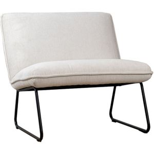 Ontvangststoel Haggard Wit | Stoffering met velvet look | Metalen onderstel | Erg slijtvast