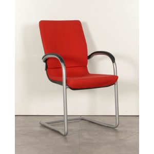 Vergaderstoel Ahrend 230, rood, slede frame |