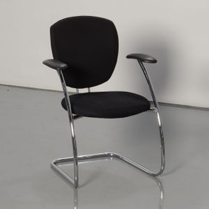 Frontseat vergaderstoel, zwart, stapelbaar, sledeframe | Duurzame keuze | Sledeframe | Stapelbaar