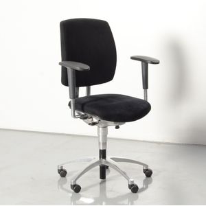 Drabert bureaustoel, zwart, 4D armleggers, suede stof | Duurzame keuze | Instelbare zithoogte | Gestoffeerd