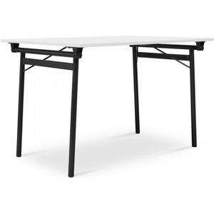 KlapVergadertafel Melia 140 x 80 cm | Inklapbaar | Wit blad | 4-poot onderstel