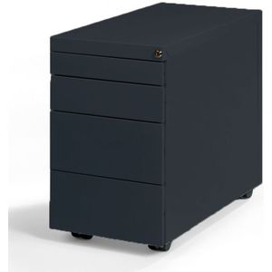 Ladeblok Elite 60 smal model Antraciet | Verrijdbaar model | 4 laden | Smal model