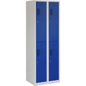 Garderobekast Dots Elite 30V 4-deurs Blauw | Met 4 deuren | Verkrijgbaar in 3 kleuren | Cilinderslot en sleutels per deur