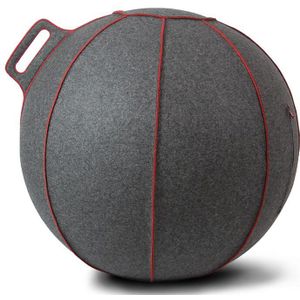Vluv VELT zitbal Grey-Melange / Red 65cm | Voor lichaamslengte 155 175 cm | Vilt stoffering | Verkrijgbaar in 4 kleuren