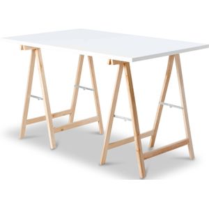 Thuiswerk schragenbureau Cozy 120 x 80 cm | Keuze uit 6 bladkleuren | 2 afmetingen | Ideaal voor thuis