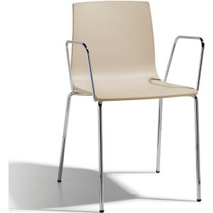 Zaalstoel Alice Chair met armleggers Zand | Stapelbaar | Kunststof model | Met armsteunen