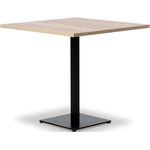 KantineVergadertafel Olbia 80 x 80 cm | 7 bladkleur opties | Vierkant blad | Zwart metalen onderstel