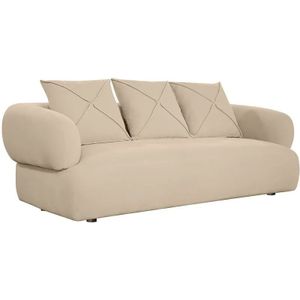 Bank 3-zits Ronan Beige | Uitstekend zitcomfort | waterafstotend polyester | eenvoudig schoon te houden