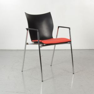 Casala Lynx III design vergaderstoel, rood, 4-poot onderstel | Gestoffeerd | 4-poot onderstel