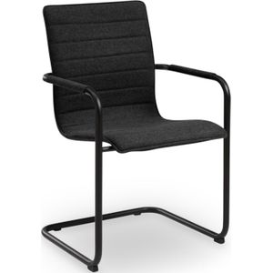 Designstoel Floris Antraciet | Wolvilt stoffering | 7 kleur opties stof | Vaste armsteunen