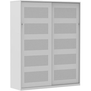 Schuifdeurkast Easyglide 198 x 160 cm Wit | Voorzien van akoestische deuren | Met slot | Bodem verstevigd met 2 omega profielen