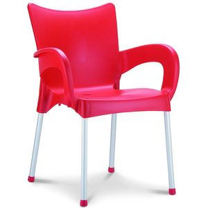 Designstoel Rome Rood | Recyclebare kuip | Geschikt voor binnen en buiten | Stapelbaar