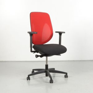 Bureaustoel Giroflex 353 Zwart Rood mesh 4D armleggers | Gestoffeerd | Mesh rugleuning | Uitgebreid instelbare armsteunen