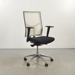 Bureaustoel CS Zwart Wit mesh rugleuning | Gestoffeerd | Mesh rugleuning | NEN1335