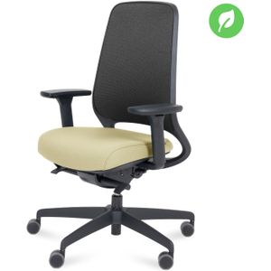 Bureaustoel R22 NEN1335 Zwart/beige | Verstelbare lendensteun | Voor 99% gerecyclede materialen | NEN 1335