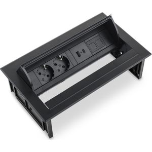Power Desk In 2 stroomingangen 1 USB-A+C ingang 1 Keystone Zwart | Modern | CE gecertificeerd |