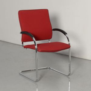 Frontseat vergaderstoel, rood, sledeframe | Duurzame keuze | Sledeframe | Vaste armsteunen