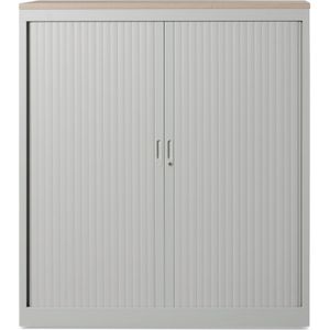 Roldeurkast Basic 135 x 100 cm incl. 3 legborden Lichtgrijs | Met 3 legborden | Discreet design | Mix & match: kleuren kast en topblad