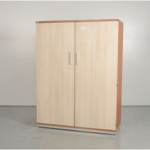 Klapdeurkast Palmberg Licht eiken / Noten 157 x 120 cm 3 legborden | Incl. 3 legborden | Middel model | Gemaakt van melanie
