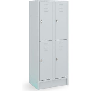 Garderobekast Lite 70 4-deurs Grijs | Staal | Draaideuren | 180 hoog