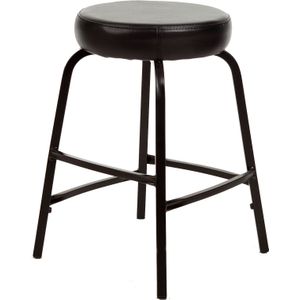 Tabouret Jazz 55 Zwart | Hoogte: 55 cm | Kunstlederen bekleding | Verkrijgbaar in 4 kleuren