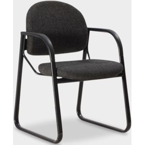 Vergaderstoel Ahrend 4201, antraciet, slede frame | Slede onderstel | Met armsteunen | Gestoffeerd