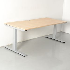 Wini bureau, eiken blad, 160 x80 cm, hoogte instelbaar onderstel | Duurzame keuze | Extra veel werkruimte | Hoogte instelbaar onderstel
