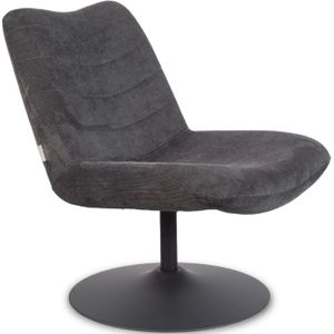 Zuiver loungestoel Bubba Donkergrijs | Loungestoel | Corduroy stoffering | Draaibaar onderstel