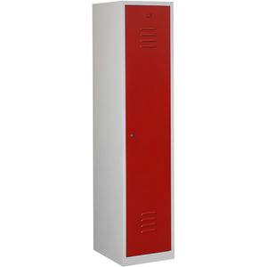 Garderobekast Classic Elite 40 1-deurs Rood | Brede versie | Met cilinderslot | Sleuf in deur
