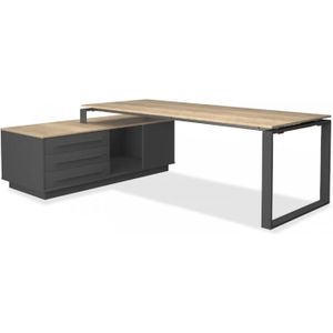 Directiebureau Walden 224 x 180 cm Links model | Halifax Eiken | 224 x 180 cm | Extra veel werkruimte