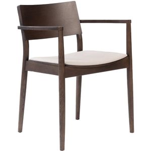 Kantinestoel Vidar Walnoot | Eiken fineer | Gestoffeerde bekleding | Armsteunen