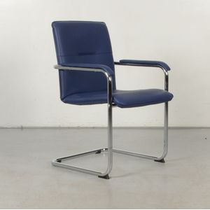 Vergaderstoel Nowystyl Sohos Rumba Blauw kunstleder Sledeframe | Sledeframe | Kunstleder | Vaste armleggers