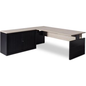 Directiebureau Exclusive-line Plus 200 x 200 cm | Keuze uit 5 bladkleuren | Interne verticale kabeldoorgang | Hoogte instelbaar
