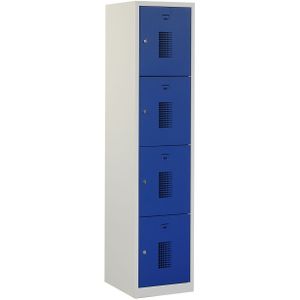 Locker Dots Elite 40 4-deurs Blauw | Met 4 deuren | Cilinderslot | Geperforeerde deur