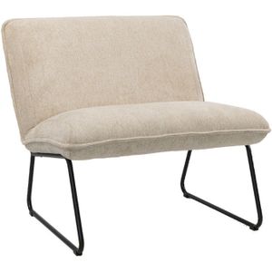 Ontvangststoel Haggard Taupe | Stoffering met velvet look | Metalen onderstel | Erg slijtvast