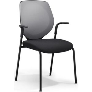 Vergaderstoel Giroflex 353-7004 Grijs | Stapelbaar | Met meshrug uitgevoerd | Met armsteunen