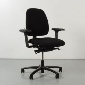 Rohde & Grahl Ergowas bureaustoel, zwart, 4D armleggers | Uitgebreid instelbare armsteunen | Met synchroonmechanisme | Verstelbare