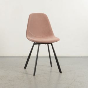 Kantinestoel Halden Roze velvet 4-poot onderstel | Gestoffeerd | 4-poot onderstel