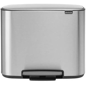 Brabantia Bo Prullenbak - 3 x 11 liter - Afvalscheiding - Matt Steel Fingerprint Proof