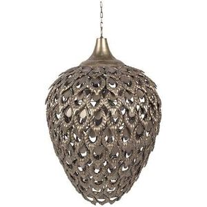 Clayre & Eef Hanglamp � 39x59 cm Goudkleurig Grijs Ijzer Hanglamp