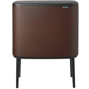 Brabantia Bo Touch Bin Afvalemmer 11 + 23 L - Mineral Cosy Brown