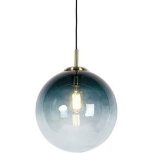 QAZQA Pallon - Art Deco Hanglamp Eettafel - 1 Lichts - 330 Mm - Blauw - Woonkamer - Slaapkamer