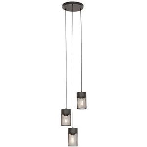 QAZQA Industri�le hanglamp zwart 3-lichts - Jim