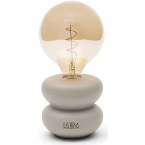 Riviera Maison tafellamp oplaadbaar LED Beige - Finley Bulb draadloos