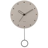 Wall clock Studs pendulum wood warm grey