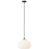 Brilliant Blop hanglamp 30cm wit glas/metaal 1x A60, E27, 60 W, geschikt voor normale lamp (niet inbegrepen)