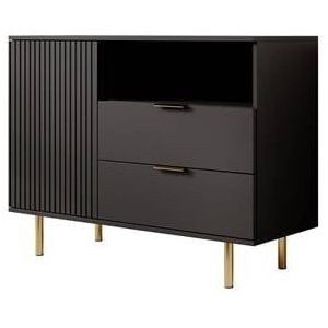 Meubella Dressoir Nicola - Mat zwart - 107 cm