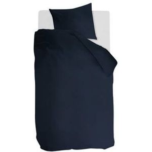 Ambiante Cotton Uni dekbedovertrek - Eenpersoons - 140x200/220 - Donker Blauw